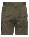 Dsquared2 Man Shorts & Bermuda Shorts Military Green Size 38 Cotton, Elastane