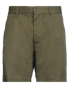 Dsquared2 Man Shorts & Bermuda Shorts Military Green Size 40 Cotton In Green
