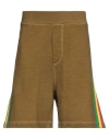 Dsquared2 Man Shorts & Bermuda Shorts Military Green Size L Cotton, Elastane