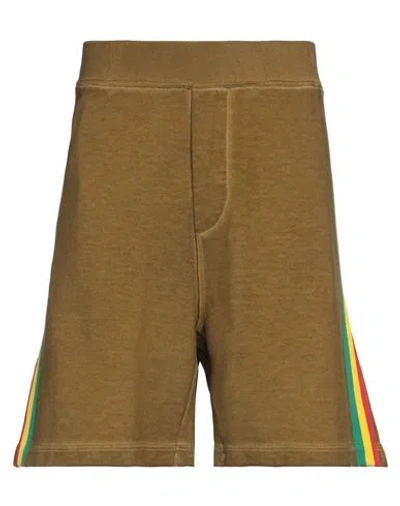 Dsquared2 Man Shorts & Bermuda Shorts Military Green Size L Cotton, Elastane