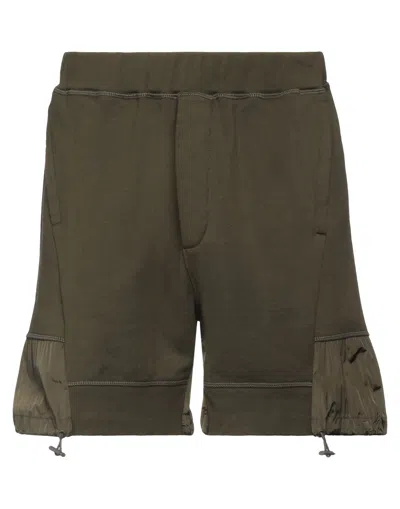 Dsquared2 Man Shorts & Bermuda Shorts Military Green Size L Cotton, Elastane, Polyamide