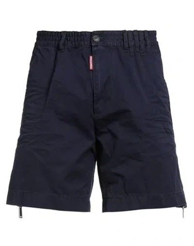Dsquared2 Man Shorts & Bermuda Shorts Navy Size 34 Cotton In Navy Blue