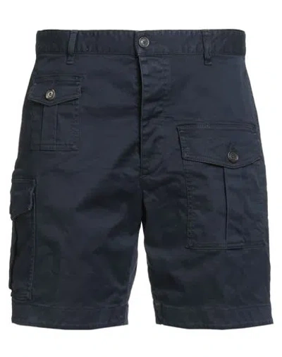 Dsquared2 Man Shorts & Bermuda Shorts Navy Size 40 Cotton, Elastane In Blue