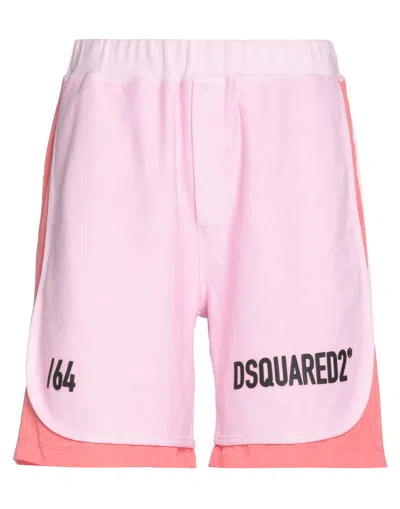 Dsquared2 Man Shorts & Bermuda Shorts Pink Size M Cotton, Elastane
