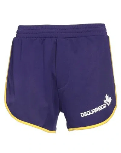 Dsquared2 Man Shorts & Bermuda Shorts Purple Size M Polyester, Cotton