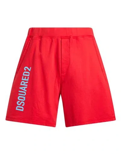 Dsquared2 Man Shorts & Bermuda Shorts Red Size M Cotton, Elastane In Multi