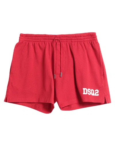 Dsquared2 Man Shorts & Bermuda Shorts Red Size Xl Cotton