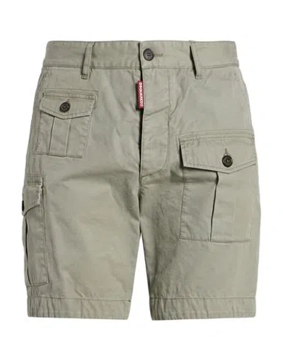 Dsquared2 Man Shorts & Bermuda Shorts Sage Green Size 32 Cotton
