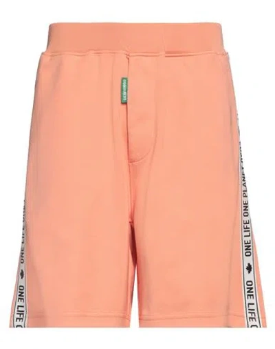Dsquared2 Man Shorts & Bermuda Shorts Salmon Pink Size M Cotton