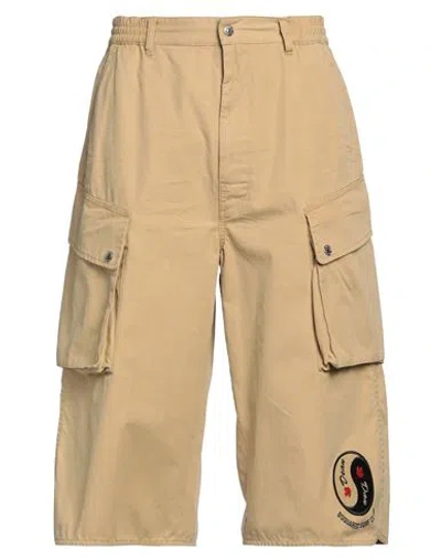 Dsquared2 Man Shorts & Bermuda Shorts Sand Size 32 Cotton In Beige