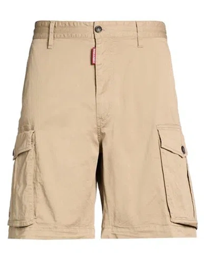 Dsquared2 Man Shorts & Bermuda Shorts Sand Size 36 Cotton, Elastane In Brown