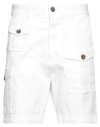 Dsquared2 Man Shorts & Bermuda Shorts White Size 28 Cotton, Elastane
