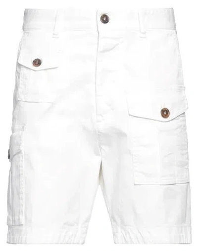 Dsquared2 Man Shorts & Bermuda Shorts White Size 28 Cotton, Elastane