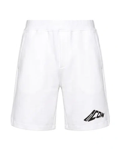 Dsquared2 Man Shorts & Bermuda Shorts White Size Xl Cotton, Polyester