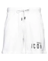 Dsquared2 Man Shorts & Bermuda Shorts White Size Xs Cotton, Elastane