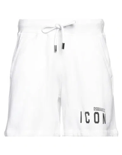 Dsquared2 Man Shorts & Bermuda Shorts White Size Xs Cotton, Elastane
