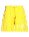 Dsquared2 Man Shorts & Bermuda Shorts Yellow Size Xs Cotton, Elastane