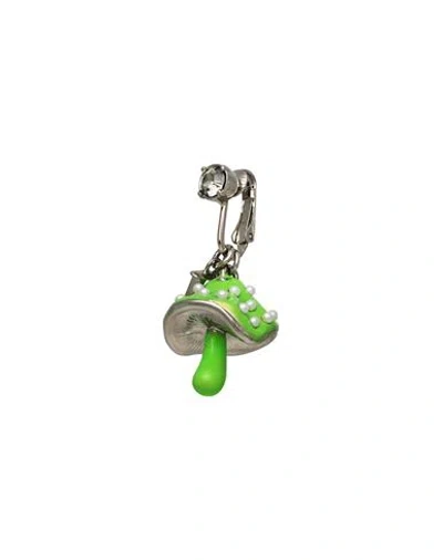 Dsquared2 Man Single Earring Green Size - Metal, Natural Resin