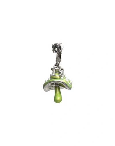 Dsquared2 Man Single Earring Lime Green Size - Metal, Natural Resin