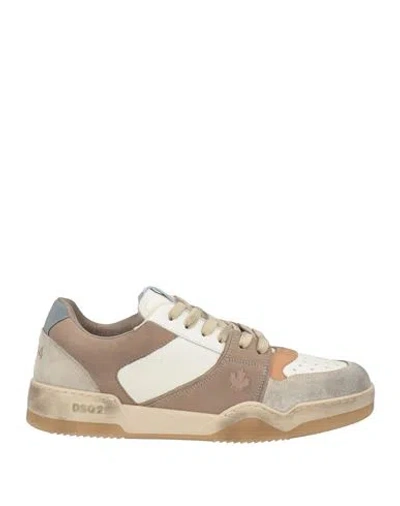 DSQUARED2 DSQUARED2 MAN SNEAKERS BEIGE SIZE 9 LEATHER