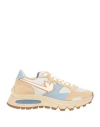 Dsquared2 Man Sneakers Beige Size 6.5 Leather, Textile Fibers