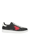 Dsquared2 Boxer Leather Low-top Sneakers In Black