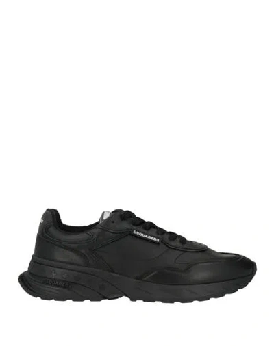 Dsquared2 Man Sneakers Black Size 11.25 Leather