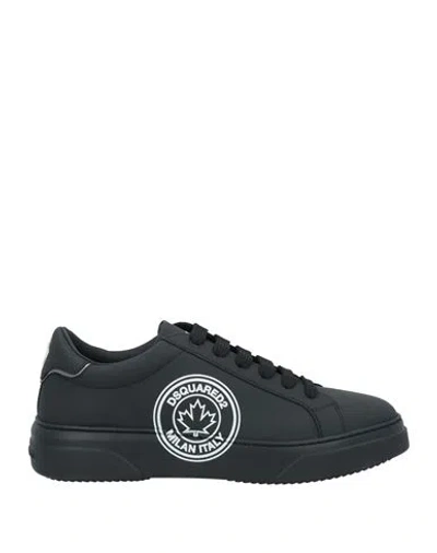 Dsquared2 Man Sneakers Black Size 11.5 Leather