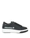 Dsquared2 Bumper Lace-up Leather Sneakers In Black