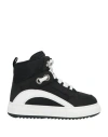 Dsquared2 Black Suede And White Canvas Sneakers In Black