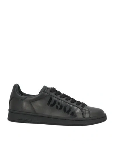 Dsquared2 Man Sneakers Black Size 8 Calfskin