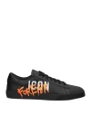 Dsquared2 Man Sneakers Black Size 8 Calfskin In Black