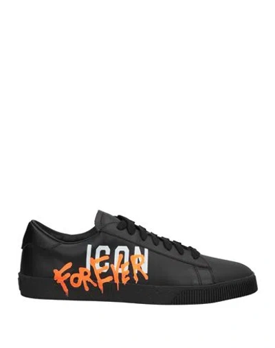 Dsquared2 Man Sneakers Black Size 8 Calfskin