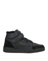 Dsquared2 Man Sneakers Black Size 8 Calfskin, Shearling In Black