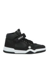 Dsquared2 Man Sneakers Black Size 8 Calfskin, Textile Fibers In Black