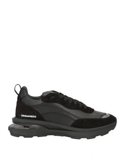 Dsquared2 Man Sneakers Black Size 9 Calfskin In Black