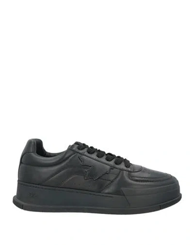 Dsquared2 Man Sneakers Black Size 9 Calfskin In Multi