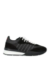 Dsquared2 Man Sneakers Black Size 8 Calfskin, Textile Fibers In Black