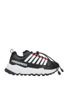 Dsquared2 Logo-printed Round-toe Drawstring Sneakers In Black