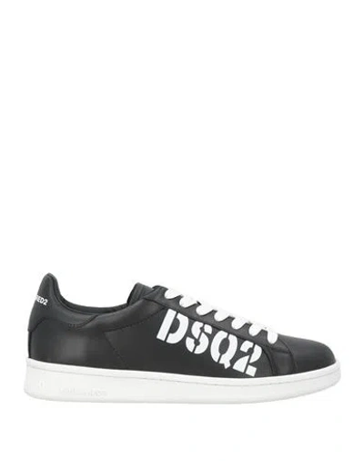 Dsquared2 Man Sneakers Black Size 9 Leather