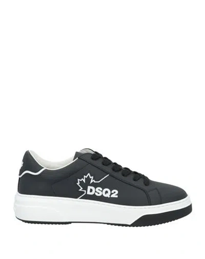 Dsquared2 Man Sneakers Black Size 9 Leather