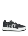 Dsquared2 Man Sneakers Black Size 9 Leather, Textile Fibers