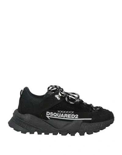 Dsquared2 Man Sneakers Black Size 9 Leather, Textile Fibers