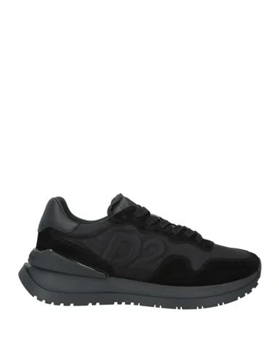 Dsquared2 Man Sneakers Black Size 11.25 Leather, Textile Fibers