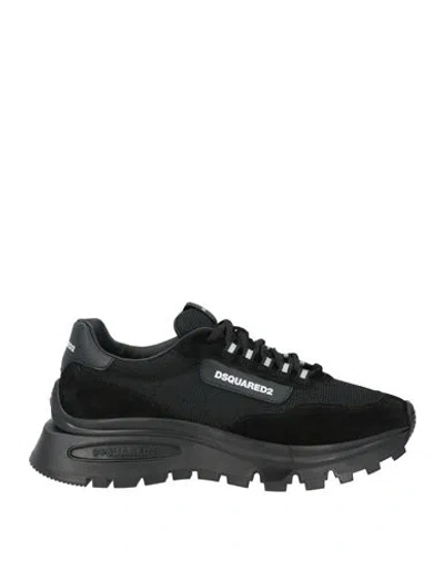 Dsquared2 Man Sneakers Black Size 9 Leather, Textile Fibers