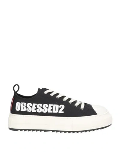 Dsquared2 Man Sneakers Black Size 9.5 Textile Fibers