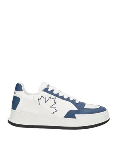 Dsquared2 Man Sneakers Blue Size 10.5 Calfskin In Multi