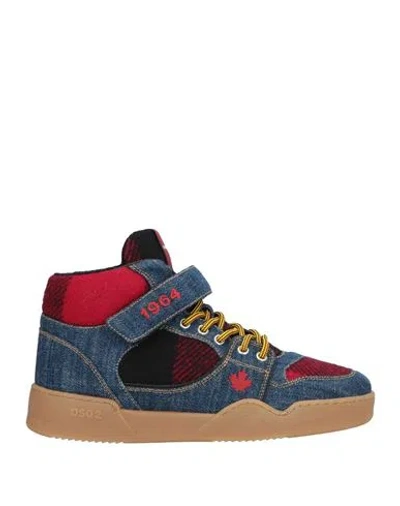 Dsquared2 Man Sneakers Blue Size 8 Textile Fibers
