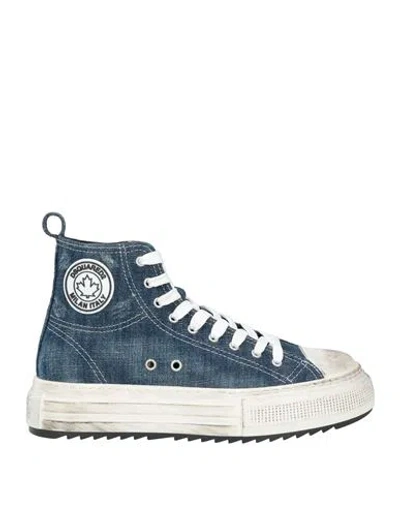 Dsquared2 Man Sneakers Blue Size 11 Textile Fibers