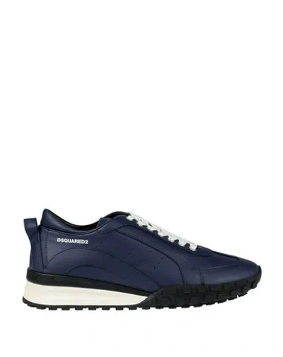 Dsquared2 Man Sneakers Blue Size 9 Leather